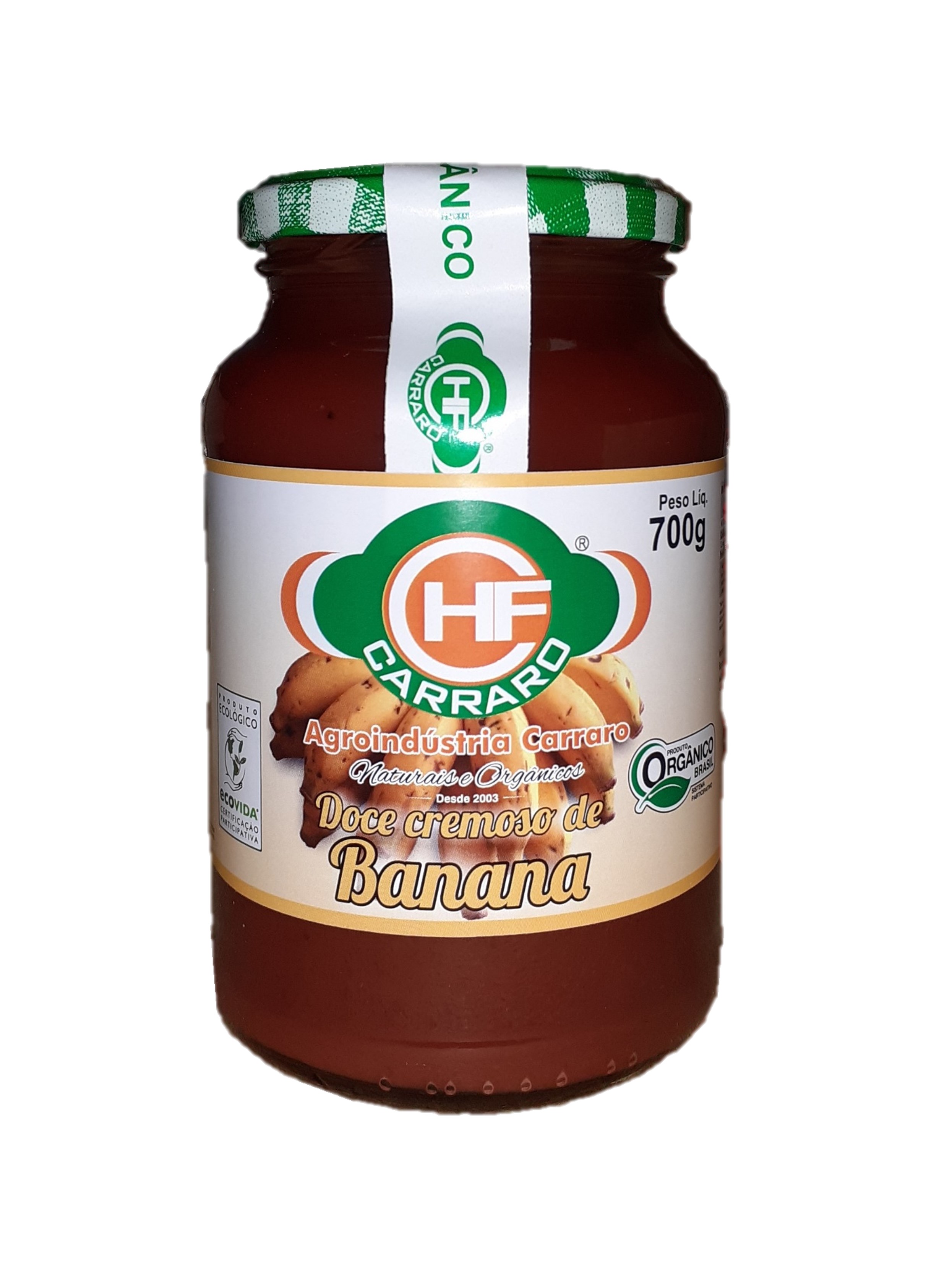 DOCE CREMOSO DE BANANA  HF Carraro - Agroindústria de Produtos Orgânicos